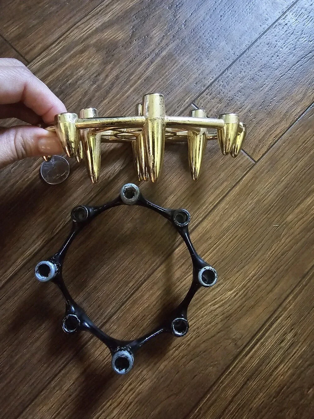 Vintage Gold and Black Decorative Candle Holders - Home Accents Mcm